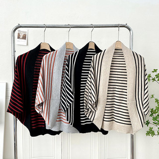 Len Sọc Khăn Choàng Dệt Kim, Phù Hợp Cardigan Thu Đông