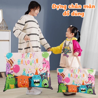 Túi Đựng Chăn Màn Cỡ Lớn Hoạ Tiết Dễ Thương MAISON, Túi Đựng Đồ Đa Năng Kèm Quai Xách Chất Vải Oxford Chống Thấm Nước