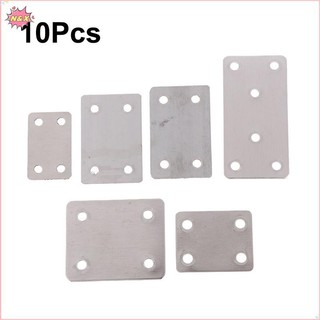 N & X 10 Cái Thẳng Bốn Lỗ Thép Không Gỉ Cố Định Góc Chân Đế Nội Thất Góc Phải Chốt Kệ Gỗ.