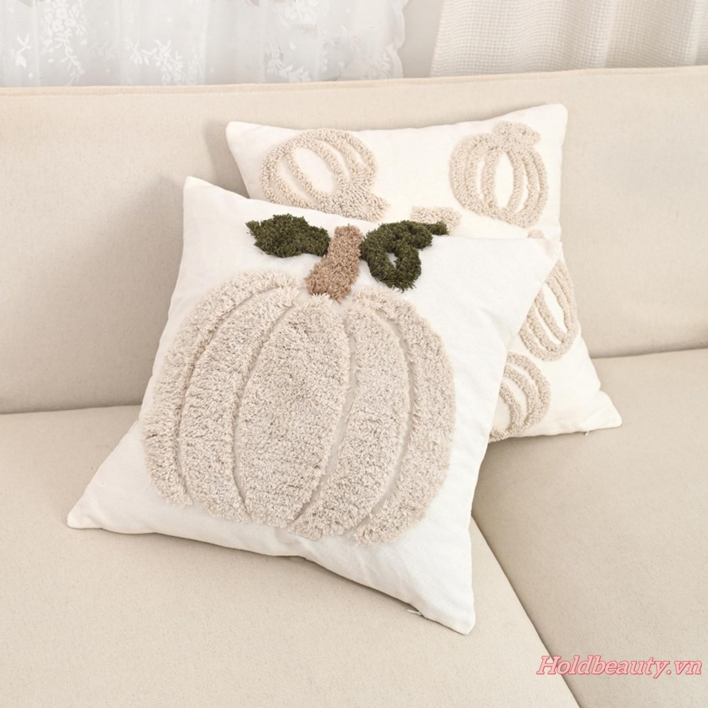 Vỏ gối theo chủ đề Halloween Vỏ gối thêu bí ngô cho ghế Sofa Trang trí phòng ngủ