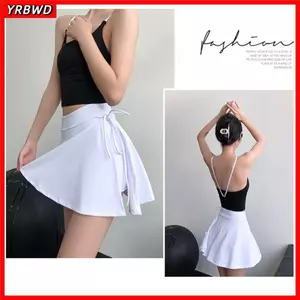 Váy ngắn thể dục giải trí YRBWD, Váy tập Yoga thể thao PVA màu trơn, Váy Tennis cầu lông thoáng khí