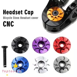 TOPTOOLCX Tai nghe xe đạp Nắp trên, Vỏ thân xe đạp đường trường MTB 28,6mm CNC, Hợp kim nhôm nhiều màu có vít Phụ kiện đi xe đạp