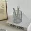 Hộp đựng bút kim loại YUUKII, Cốc cọ trang điểm màu đen đa chức năng, Hộp đựng bút chì kiểu INS kim loại Trang trí nội thất