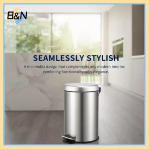B & N Thùng rác tích hợp Mặt bàn bằng thép không gỉ Dung tích lớn Thùng nhúng 10L cho khu vực thanh thuyền RV.