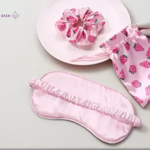 Mặt nạ ngủ bằng vải lụa nhân tạo Du lịch đàn hồi Bịt mắt Dây buộc tóc có túi lưu trữ để cứu trợ dễ dàng