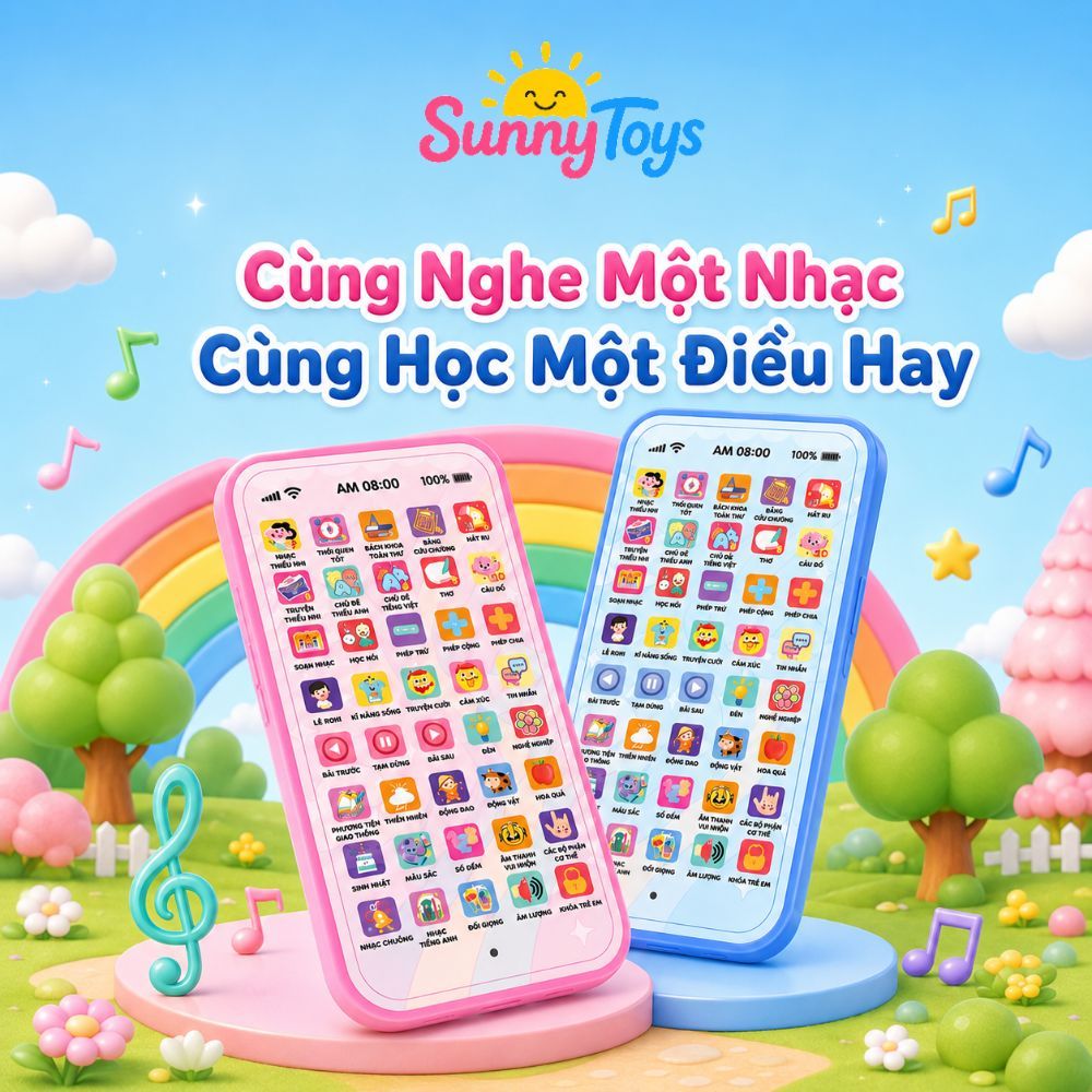 Điện Thoại Đồ Chơi 40 Phím SunnyToys - Bé Bấm Học Chữ, Số, Tiếng Anh Và Nghe Nhạc