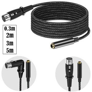 Cáp âm thanh cân bằng nữ sang XLR 6,35mm, Dây nối dài XLR 1 / 4 ′ TRS sang 3 chân, dành cho micrô, Máy trộn, Giao diện âm thanh, Màn hình phòng thu, 0,3 / 2 / 3 / 5 mét, Mạ vàng