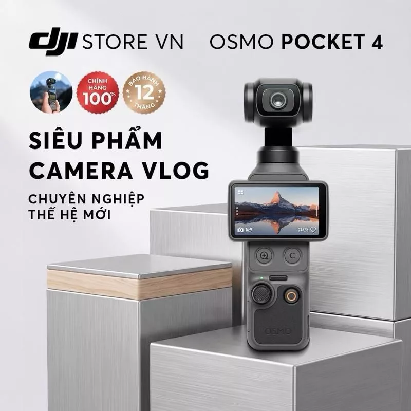 DJI Osmo Pocket 4 - Camera quay vlog bỏ túi nhỏ gọn, cảm biến 1-inch CMOS, quay 4K/240fps, bộ nhớ trong 107GB