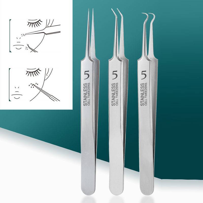 Alittlesetrtu Cell Mụn Đầu Đen Kẹp Nhíp Thẩm Mỹ Viện Cạo Đặc Biệt Mụn Kim VN