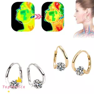 TOPTOOLCX 2 đôi Bông tai Germanium trị liệu phóng đại dành cho nữ để giảm cân cho lo âu và căng thẳng Bông tai rối