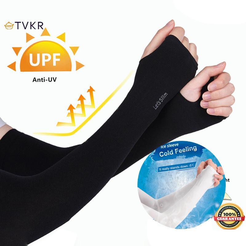 TVKR Mùa Hè Băng Lụa Dài Tay Chống Nắng Bao Tay Nam Nữ Vòng Tay Mới Thoáng Mát Tay Chống Tia UV Đi Xe Đạp Tay Áo Ngón OIK