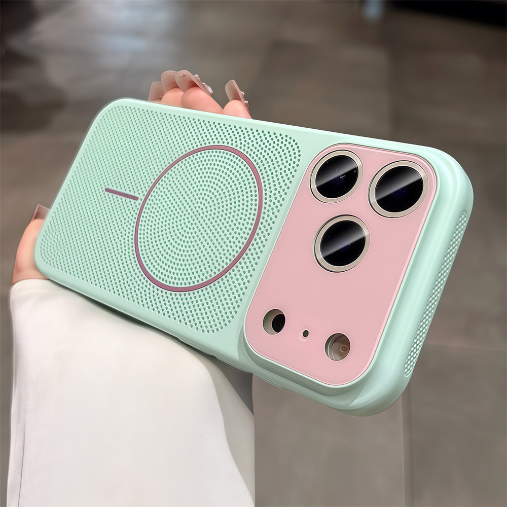 Ốp điện thoại từ tính ngăn chặn màu cho iPhone 17 Pro Max 13 14 15 16 pro max Bảo vệ ống kính chống rơi Vỏ cứng bảo vệ điện thoại