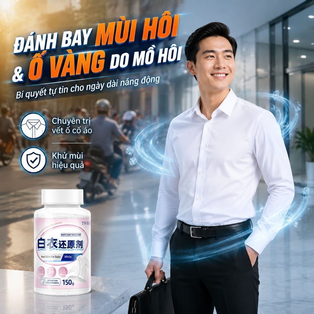 🔥Tẩy sâu bột tẩy trắng quần áo | Khử ố vàng bột phục hồi trắng sáng | Tăng trắng chuyên dụng bột tẩy vết bẩn áo trắng