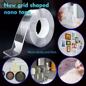 Keo dán hai mặt siêu mạnh YUUKII, Băng dính lưới nâng cấp 1 / 2mm, Dải băng không dấu vết có thể tháo rời có thể tháo rời chống thấm nước