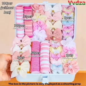 Bộ phụ kiện tóc VVDZA Girls, Kẹp tóc nơ hình hoa, Đầm dự tiệc nơ tóc đầy màu sắc