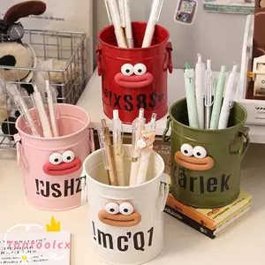 Hộp đựng bút chì TOPTOOLCX, Bút chì miệng lớn dung tích lớn, Hộp đựng bút tròn hoạt hình DIY dễ thương Sinh viên Văn phòng phẩm
