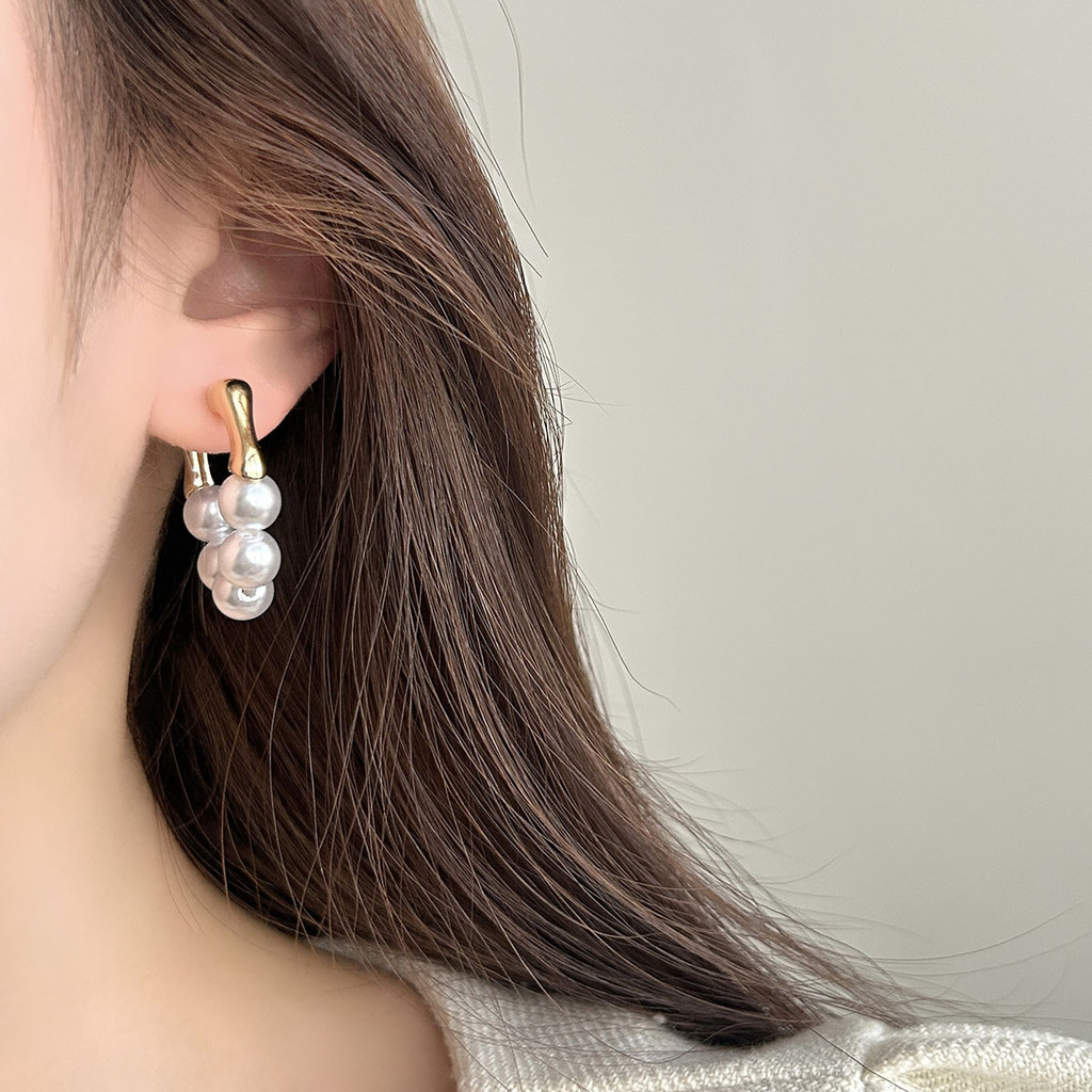 Bông tai ngọc trai nữ sang trọng nhẹ nhàng phong cách Pháp