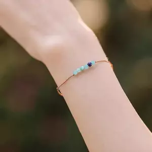 Luy Goldstone Bracelet Sự giàu có Thu hút Sunstone Vòng tay Retro Niche Gift VN