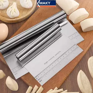 Máy cắt bột bằng thép không gỉ MAKY có vảy, Máy cắt bột, Dụng cụ cạo nướng 15 20 22cm, Tay cầm cuộn Máy cạo mì gạo VN