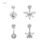 PNPIA- Thời Trang Pha Lê Zircon Bụng Nút Nhẫn Dành Cho Nữ Cô Gái Trái Tim Tinh Tế Bướm Rốn Nhẫn Cơ Thể Xuyên Trang Sức Quà Tặng