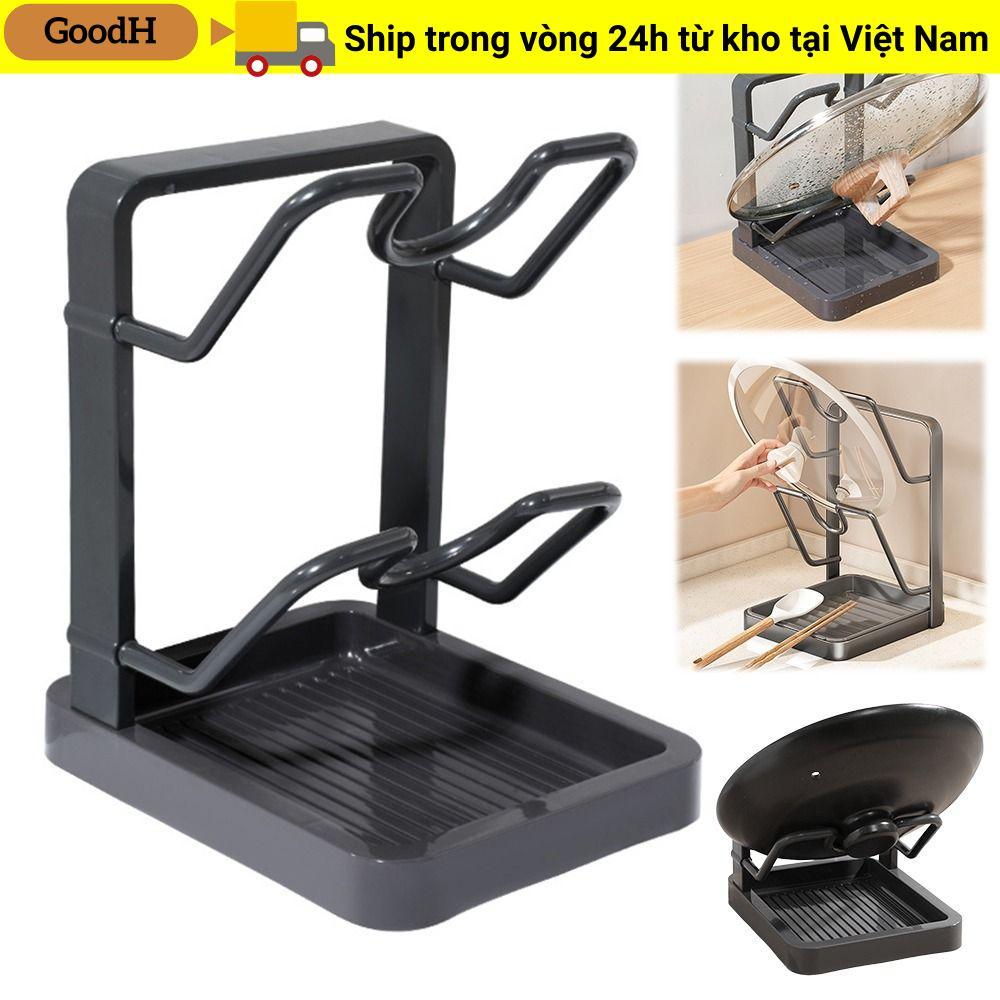 Hộp đựng nắp nồi GOODH, Giá đỡ nắp nồi dung tích lớn, Giá đỡ thớt hai lớp chống trượt di động để lưu trữ bộ đếm hiệu quả dễ dàng