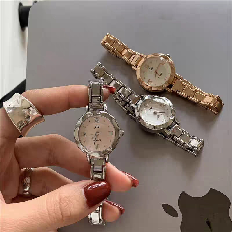 【✨】Đồng hồ nữ mặt nhỏ dây hợp kim: Thạch anh, thanh lịch, phong cách Hàn Quốc