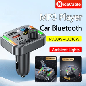 Sạc xe hơi đa chức năng Máy nghe nhạc MP3 Bluetooth 5.4 Giảm tiếng ồn PD30W + QC18W Sạc nhanh với đèn xung quanh rực rỡ Bluetooth xe hơi không dây