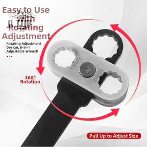 Cờ lê 8 trong 1 Hàm gia cố Chống trượt Comfort Grip Điều chỉnh kéo và xoay