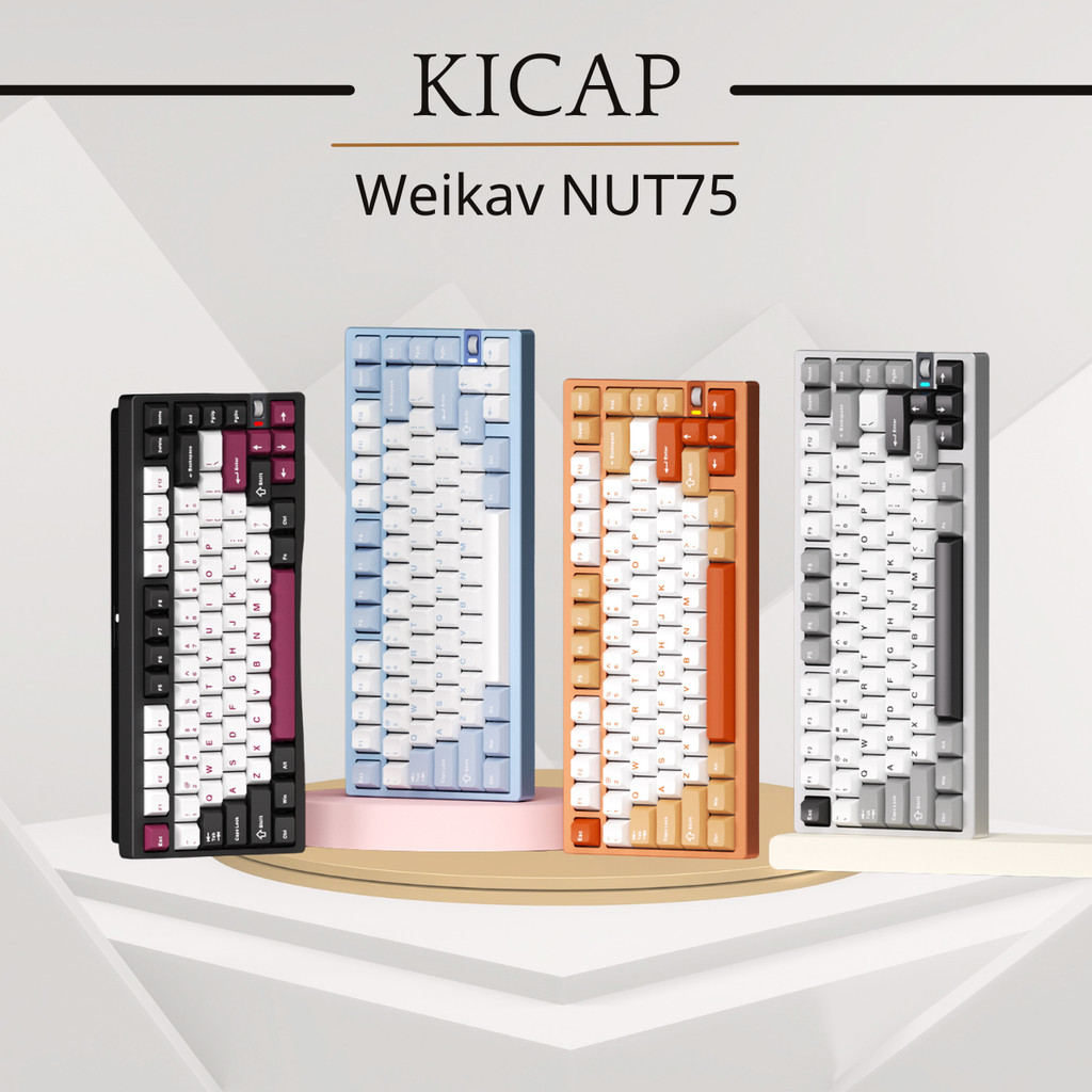 [BH 6 tháng] Weikav NUT75 - Bàn phím cơ khung nhôm CNC, núm xoay, âm poppy, gõ cực đã, pin 10000mah, tạ trang trí | BigBuy360 - bigbuy360.vn