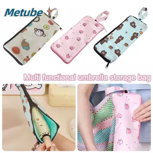 Túi đựng ô gấp thấm hút METUBE, Túi đựng ô nhẹ họa tiết in hình, Loại ly hợp di động có thể gập lại Túi đựng đồ chống nước chống nước ô dù