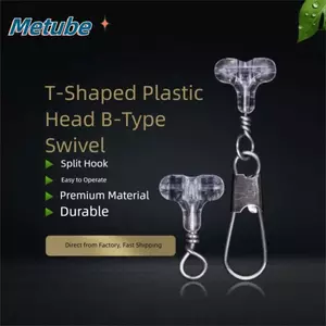 METUBE 30 Chiếc Sabiki Rig, Hạt Câu Cá Trong Suốt, Đầu Nối Đôi Lỗ Chữ Thập Hình Bầu Dục 3 Chiều Kết Nối Câu Cá Nước Mặn