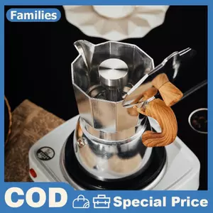 1 Nồi Cà Phê Moka Chống Bắn Bao Chống Rỉ Sét 304 Thép Không Gỉ Bắn Nắp Phụ Kiện
