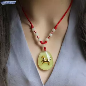 Bluelover Trung Quốc Cung Hoàng Đạo Đỏ Rop Mặt Dây Chuyền Nelace Dạ Quang Hạt Dành Cho Nữ Chòm Sao Động Vật Pha Lê Choker Luy Trang Sức Sinh Nhật Mới