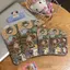 Gương gấp mini họa tiết sticker gấu collage retro gương vui mắt