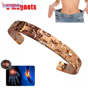 Vòng tay đồng từ tính BORAGETE, Vòng đeo tay bằng đồng từ tính mở hơi thở cho bé, Viêm khớp thời trang Đau nửa đầu Giảm mãn kinh Vàng hồng Vòng tay đồng từ tính dành cho nữ