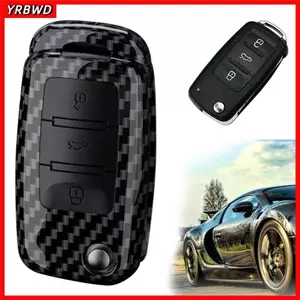 Chìa khóa xe YRBWD, Vỏ chìa khóa từ xa ô tô bảo vệ toàn diện ABS, Giá đỡ bằng sợi Carbon Vỏ bảo vệ chìa khóa cho VW Volkswagen / Polo / Golf / Passat / Beetle / Tiguan / Seat / Leon