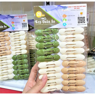 Vỉ 20 kẹp quần áo Việt nhật, tiện lợi, bền đẹp, dễ sử dụng 2835