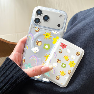 Ốp bảo vệ họa tiết ong hoạt hình cho iPhone 11 12promax 13pro15pro 15promax 14 14promax 14pro 16 pro max 16 plus 17 17promax