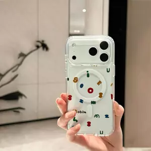 Chữ màu Chích hợp iPhone 1716 trường hợp 15 Tất cả14/13 mới 1211x hút từ dễ thương