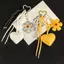 # HB # Da PU Trái Tim Túi Hoa Móc Khóa Vintage Handmade Boho Charm Mặt Dây Chuyền Cho Bapa Ví Nữ Phụ Kiện Quà Tặng.