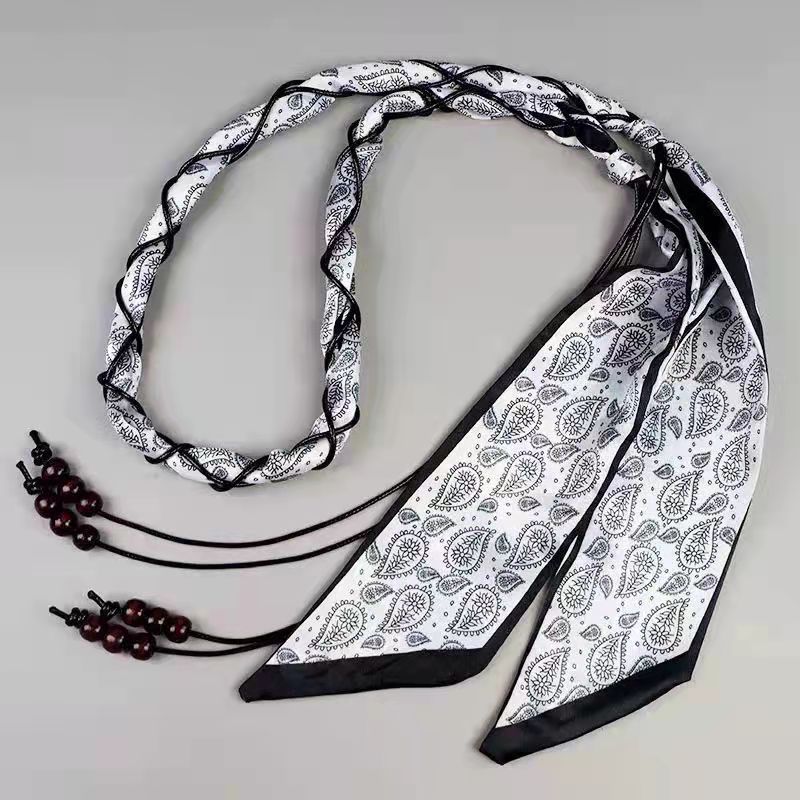 Khăn lụa bện thắt lưng mỏng dành cho nữ Cao cấp phong cách dân tộc Bohemian Đầm trang trí có dây thắt lưng Jeans