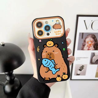 Capybara Dễ Thương Với Cá Thích Hợp Cho iPhone 17 Pro Max Vỏ Bảo Vệ Toàn Diện Silicon Mềm 14 Pro 16 ProMax 12 Pro 15 XR 11 Pro 16 Pro XS Max 13 Pro Matte Chống Sốc