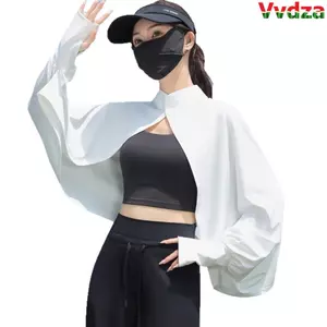 VVDZA Tay áo mùa hè, Khăn choàng chống nắng dài tay bằng lụa băng, Thể thao thoáng khí Chống nắng mỏng Tấm che nắng đi xe đạp