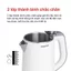 Ấm siêu tốc Happy Cook 1.2L, HEK-120PW - 2 lớp chống nóng - Bảo Hành 12 Tháng
