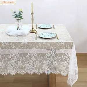Vải ren lông mi OUSXA, Vải ren thêu hoa trắng, Vải ren may màu đen Trang trí nhà cửa ren trang trí nhà cửa