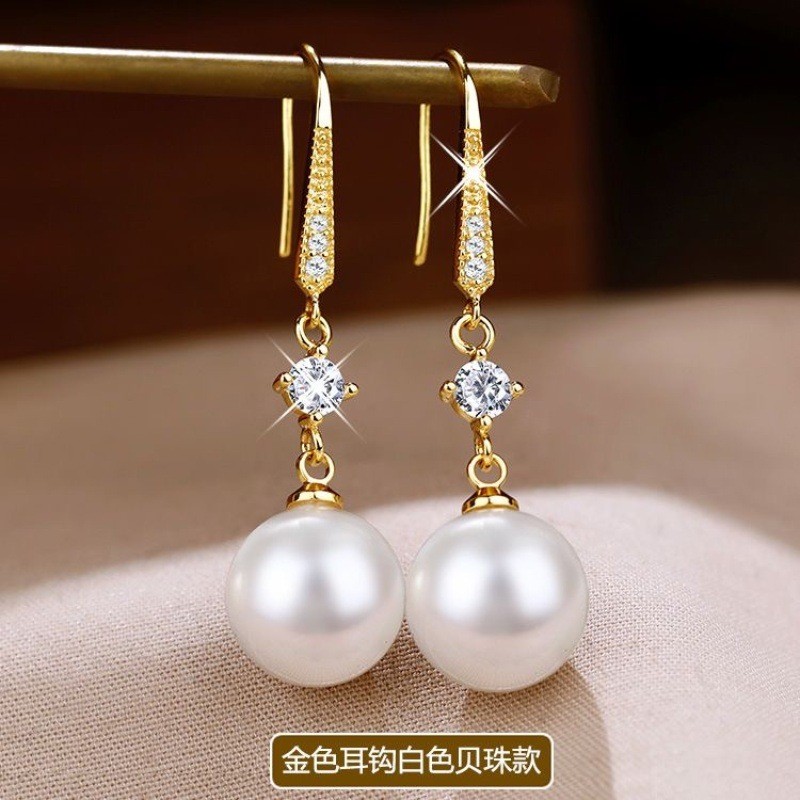 WHX⭐Hàng có sẵn⭐Bông tai Subang Hàn Quốc / Ngọc trai đá thô / Ngọc trai Sabah / Kim cương / Ngọc trai / Bạc 925