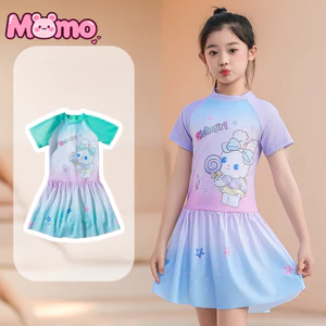 Mùa hè mới Thỏ dễ thương Họa tiết hoạt hình Váy một mảnh thân thiện với da cho bé gái