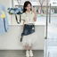Bé Gái Denim Khâu Gạc Váy Mùa Hè 2026 Phong Cách Mới Thời Trang Trẻ Em Váy Ngọt Ngào