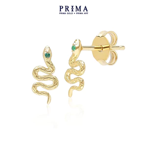 PRIMA Bông Tai  9K - Đính Đá Emerald- BST Serpent - 132E2793-03