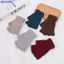 Bluelover 1 Đôi Nhiều Màu Sắc Dệt Kim Ngắn Nửa Ngón Găng Tay Thu Đông Dệt Kim Co Giãn Ấm Cổ Tay Găng Tay Màu Trơn Mùa Đông Đi Xe Đạp Phụ Kiện Mới